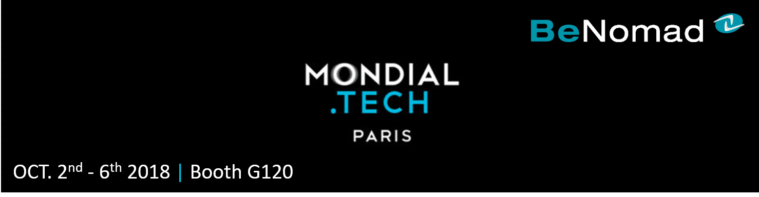 BeNomad au Mondial Tech du 2 au 6 Octobre 2018 à Paris.